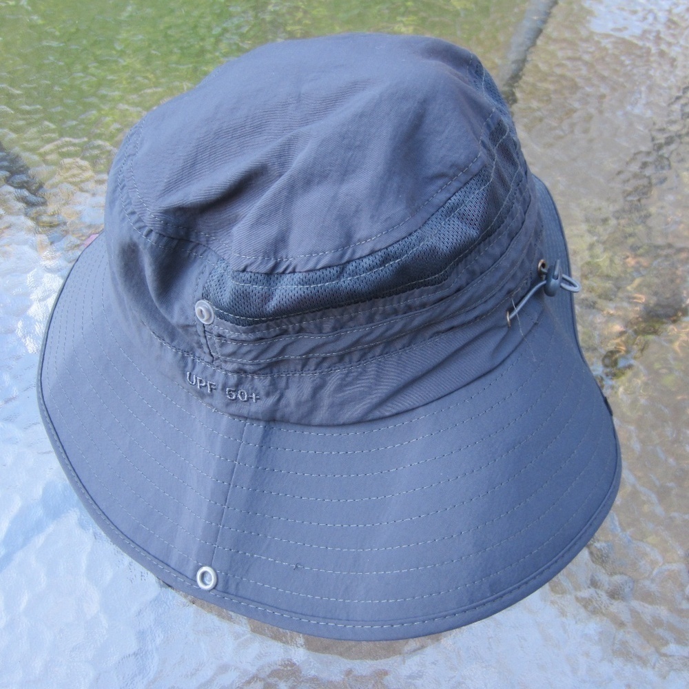 Go Kuvera Wide Brim Fishing Hat UPF 50+ Vent Gray 13X14‎ in/58cm,No top Outdoor
